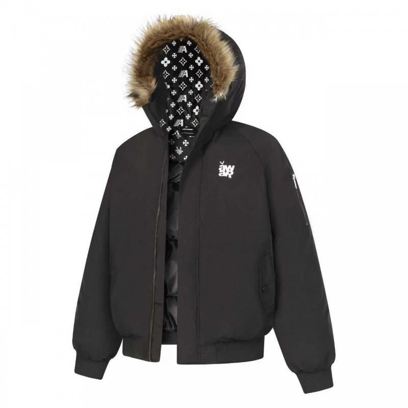 ARES American Vintage Clean Fit Puffer Jacket Detachable Hooded Collar Winter Thick Cotton Coat Men
