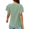 Casual Loose Summer Womens Shirts 2023  Fashion Short Sleeve Chiffon Blouse Women Tops Elegant Female Clothing V Neck 26486