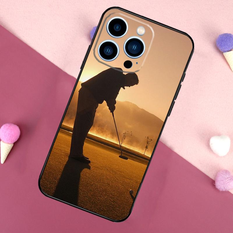 GOLF GOLFER GOLFING SUNSET Phone Case For iPhone 16 17 Pro Max 17 Air 16E 13 12 Mini 14 15 Plus 11 Pro Max Back Cover