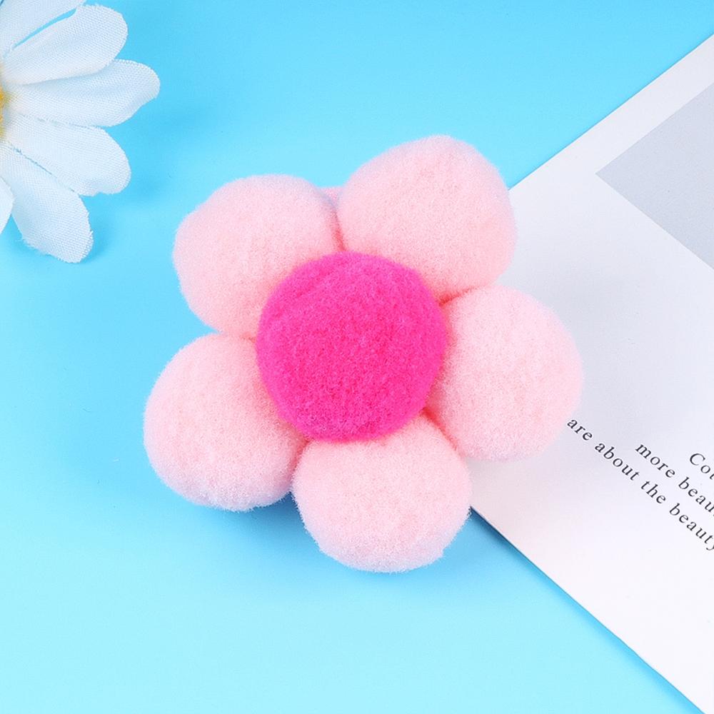 2pcs New Fur Flower Elastic Girl Womens Ponytail Holders Plush Ball Hair Ring Elastic Hair Rope Hair Tie Accessories Pompom