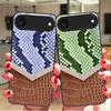 Diamond Scale Texture For iPhone 11 Pro 12 13 Mini 14 15 Pro Max 16 E 17 Air XS Max XR 8 7 Plus SE 5 6 Black Glass Phone Case
