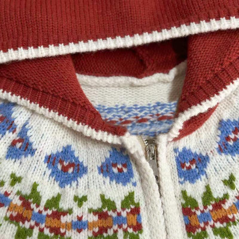 Mokana Women's Fair Isle Hooded Knitted Sweater