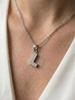 Sterling Silver Initial L Necklace with Cubic Zirconia Pendant On Adjustable Chain for Everyday Wear and Special Occasions Jewelry Gift