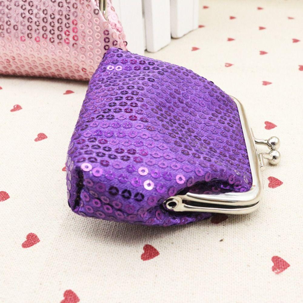 Portable Card Holder Sequin Coin Purse Money Bag Storage Bag Small Purse Bag Kiss Clasp Lock Handbag Clutch Lipstick Bag Male