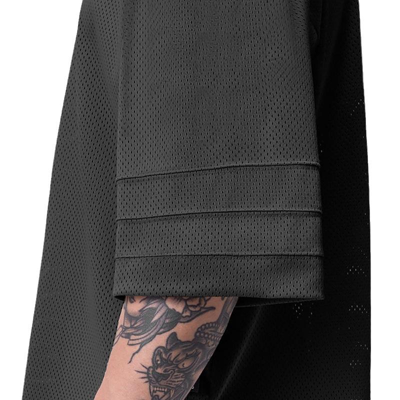 New Men'S Polo Shirt Made Of Pure Cotton With Dropped Shoulders High-Quality Loose Fit For Fitness Versatile For Daily Exercise Short Sleeved Casual