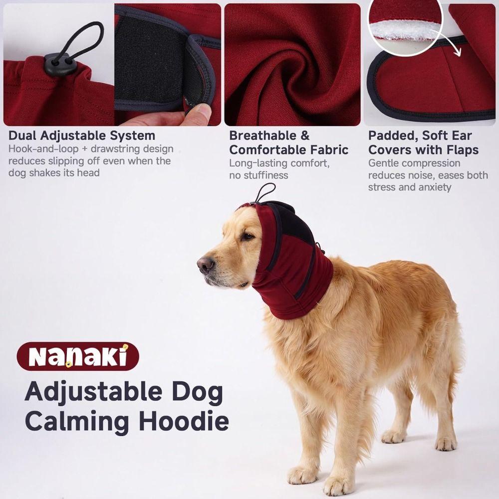 Thickened Dog Ear Muffs Breathable Dog Calming Hoodie Comfortable Quiet Ears Cover  Storms