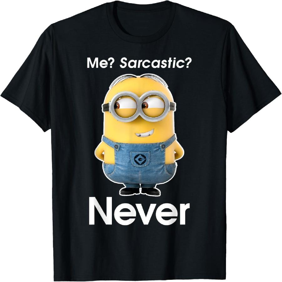 

Despicable Me Minions Me Sarcastic Never Graphic T-Shirt T-Shirt L чорний
