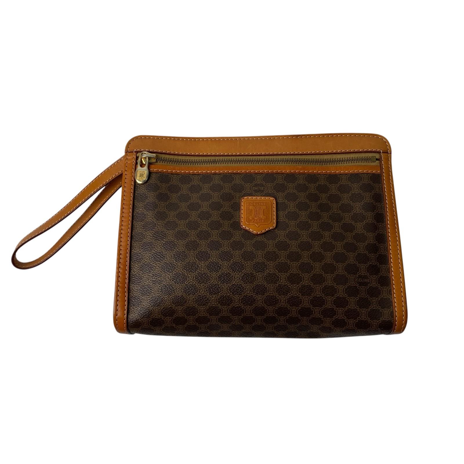 Подержанный клатч CELINE Коричневая кожа/ПВХ мужской