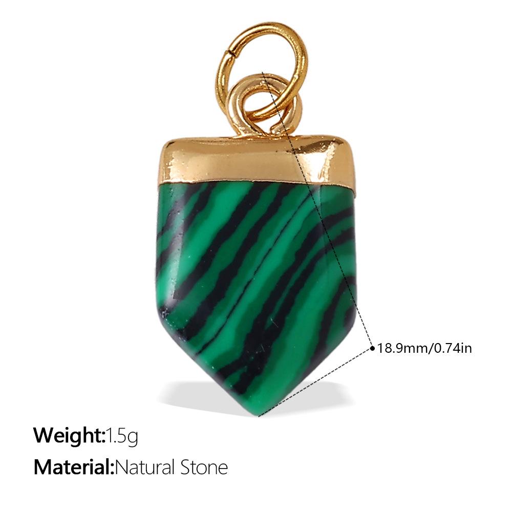 Beach Ocean Resort Diy Colored Natural Stone Love Pendant Accessories Gold Plated Jewelry Pendant