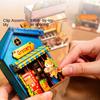 DIY 3D Wooden Mini House Puzzle Toy Fridge Magnet Handmade Animals Shop Creative Assembly Model Kit Home Decor Gifts for Friends