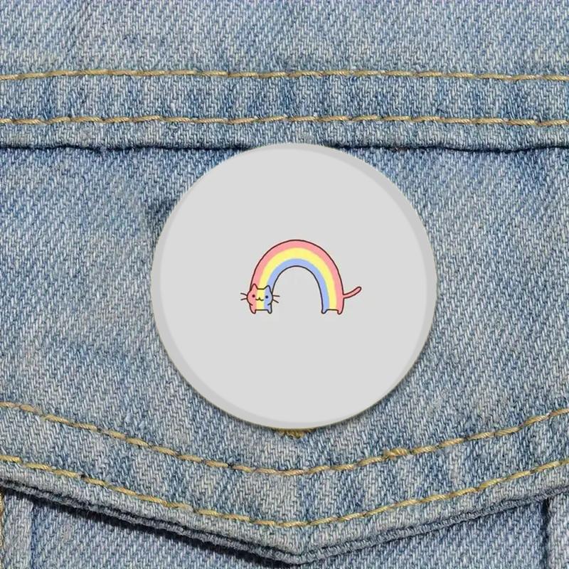 32/44/58mm Cartoon Animal Simple Drawing Badges Frog/ Cat/Squirrel/Lizard, Duck Art Brooch Backpack Decor Accessories Gifts Pins