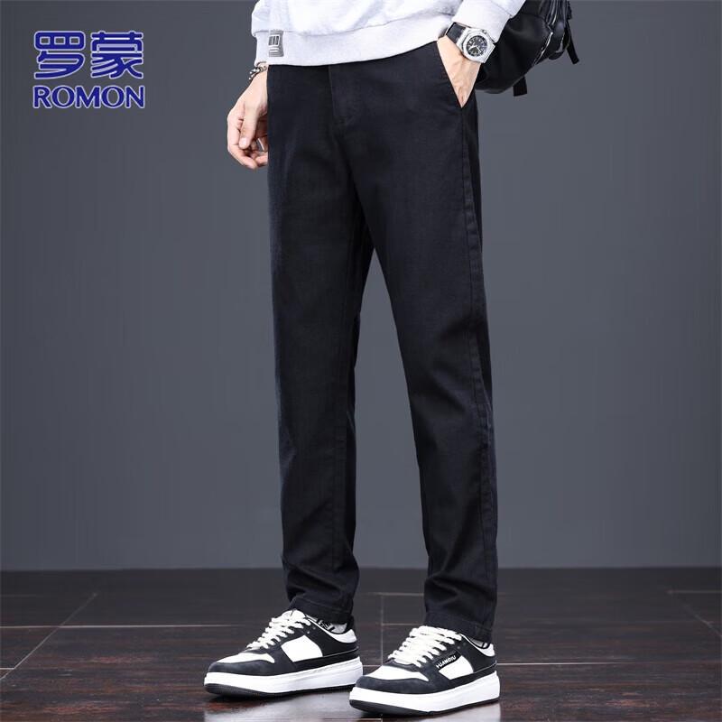 ROMON Men's Loose Straight Business Casual Long Pants