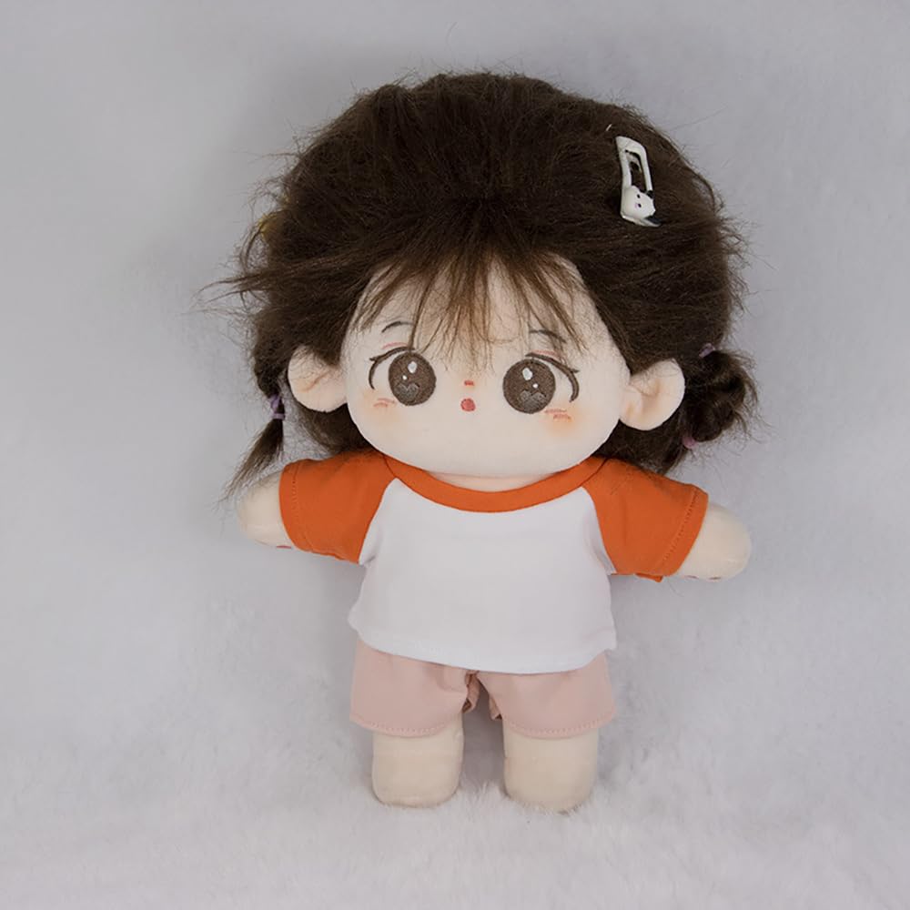 Niannyyhouse 10cm, 15cm, 20cm Plush Clothes, Color Block T-Shirt, Bottoms, Dress-Up, Cotton Doll, Accessories (A3, 20cm)