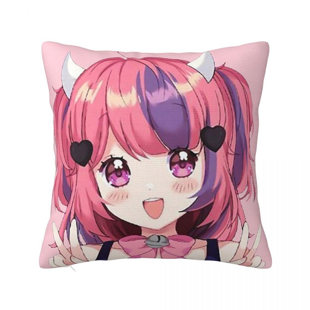Vshojo Ironmouse Anime Cute Vtuber Square Pillowcase Cushion Cover Pillow Case Throw Pillow Cover for Home Sofa Living Room