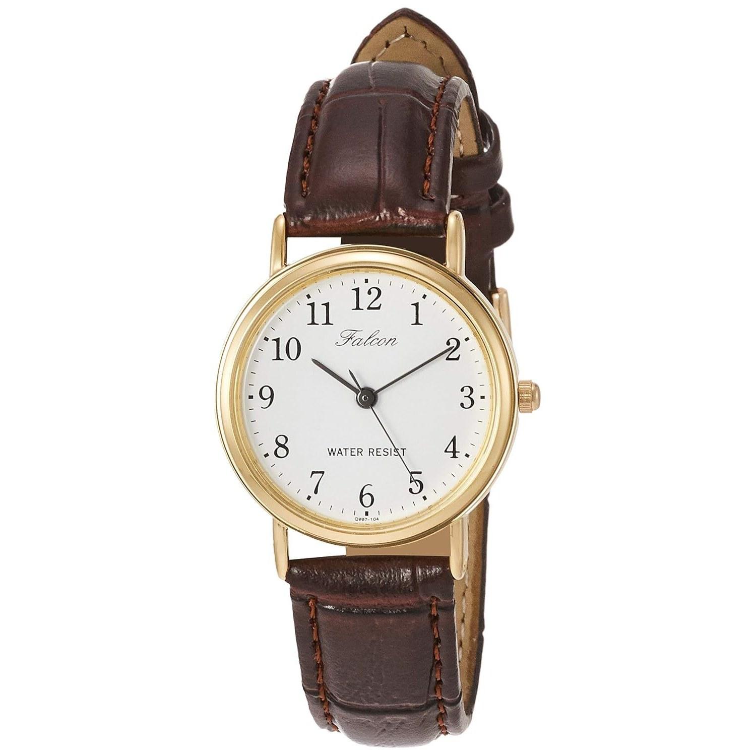 Citizen QQ Watch Analog Waterproof Leather Strap Q997-104 Ladies White