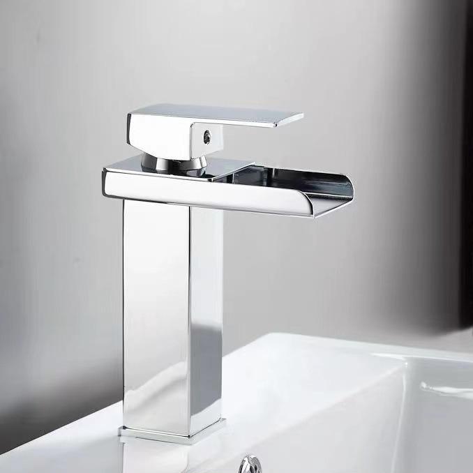 Bathroom Basin Faucet Waterfall Bathroom Mixer Tap Stainless Steel Sink Faucet Single Handle Deck Mounted Toilet Countertop Tap
