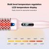 Infrared Thermal Brush, Dual Voltage Negative Ions Heated Round Brush, Straightener & Curling Iron 2 in 1