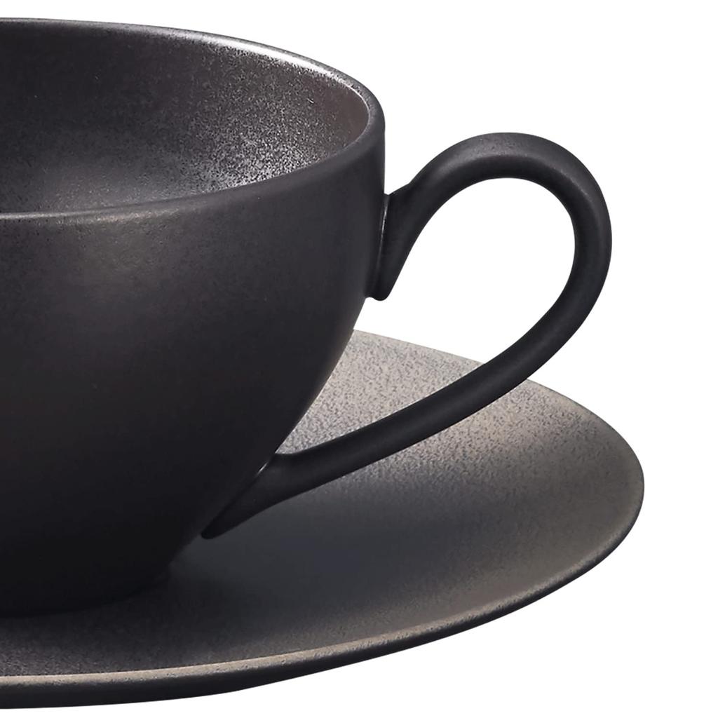 Noritake Coffee/Tea Saucer, 16cm, Orridge, Microwave/Dishwasher Safe, Black Fine Porcelain (Premium White), 10-586A/94989S