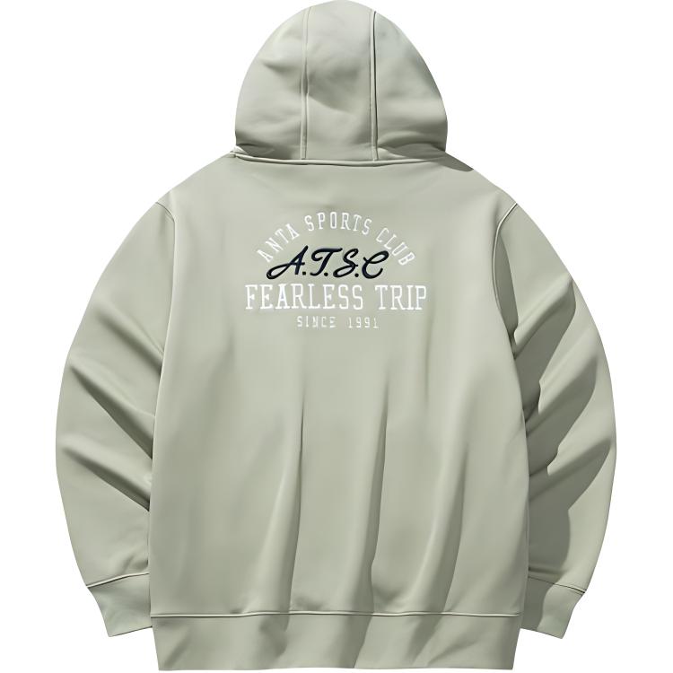 Anta Comfortable Breathable Versatile Loose Fleece Hoodie Men Hoodies Evergreen 152448701N-2