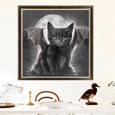 DIY Diamant Malerei Mond Fledermaus Katze Kreuzstich Muster voller Bohrer Harz Diamant Malerei Stickerei