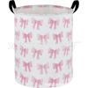 Girls Laundry Hamper Basket, Pink Bowknots