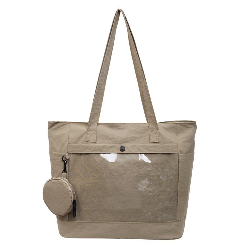 

Однотонная сумка Студенческая сумка большой вместимости Сумка через плечо Женская сумка-тоут хаки