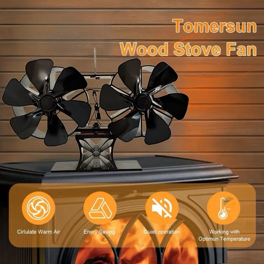 Dual-Headed Thermoelectric Fireplace Fan