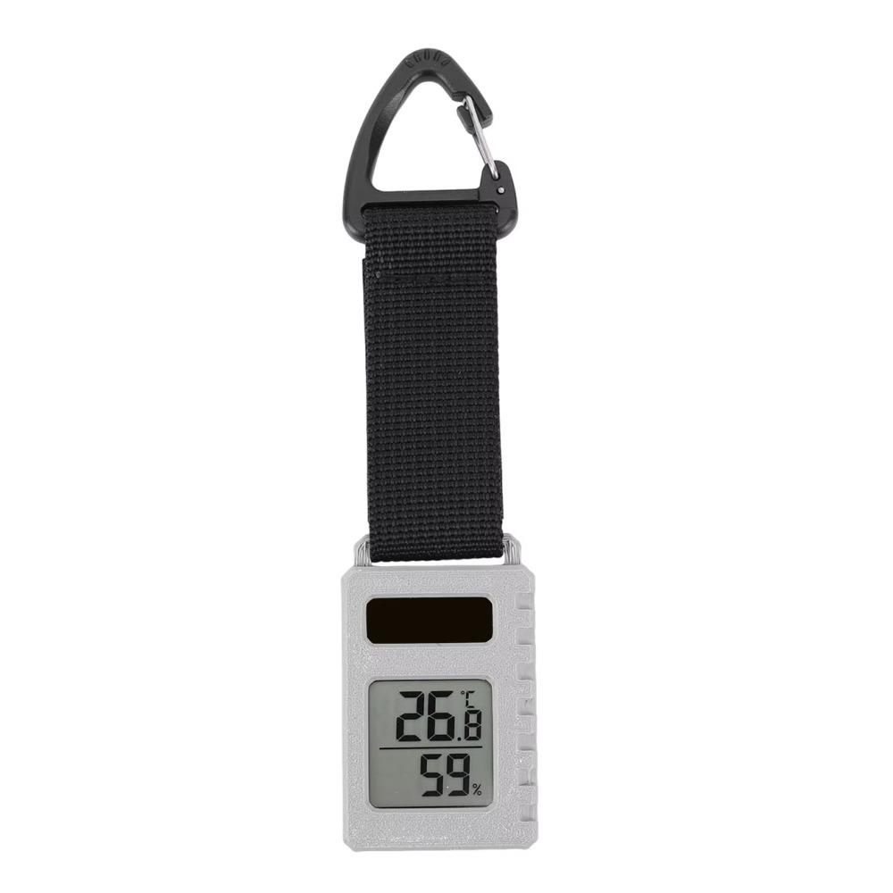 Compact Size Solar Thermometer Hygrometer Rechargeable Mini Hygrometer Hiking серый