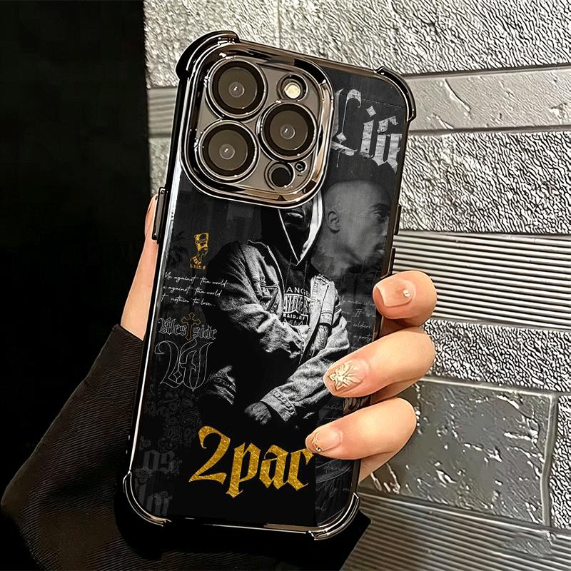 Rapper 2pac Singer Tupac Soft Phone Case For iPhone 15 16 17 Air 14 Pro Max 16E Plus 13 12 Mini Plating Anti-Fall Fundas