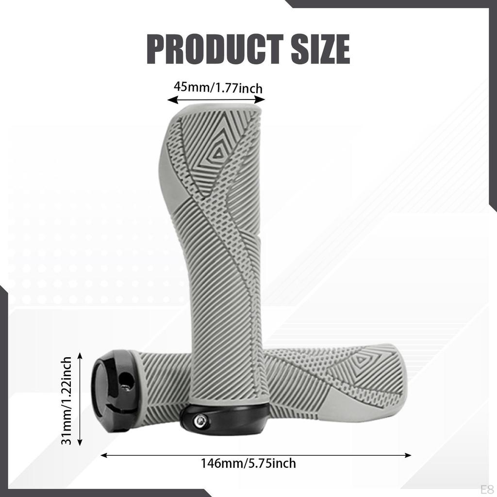 2 Pieces Bike Handlebar Grips Grip Rubber Lightweight Anti Slip Shock Absorption