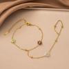 Gold-Plated Double Layer Thin Chain Stainless Steel Hand Chain Jewelry