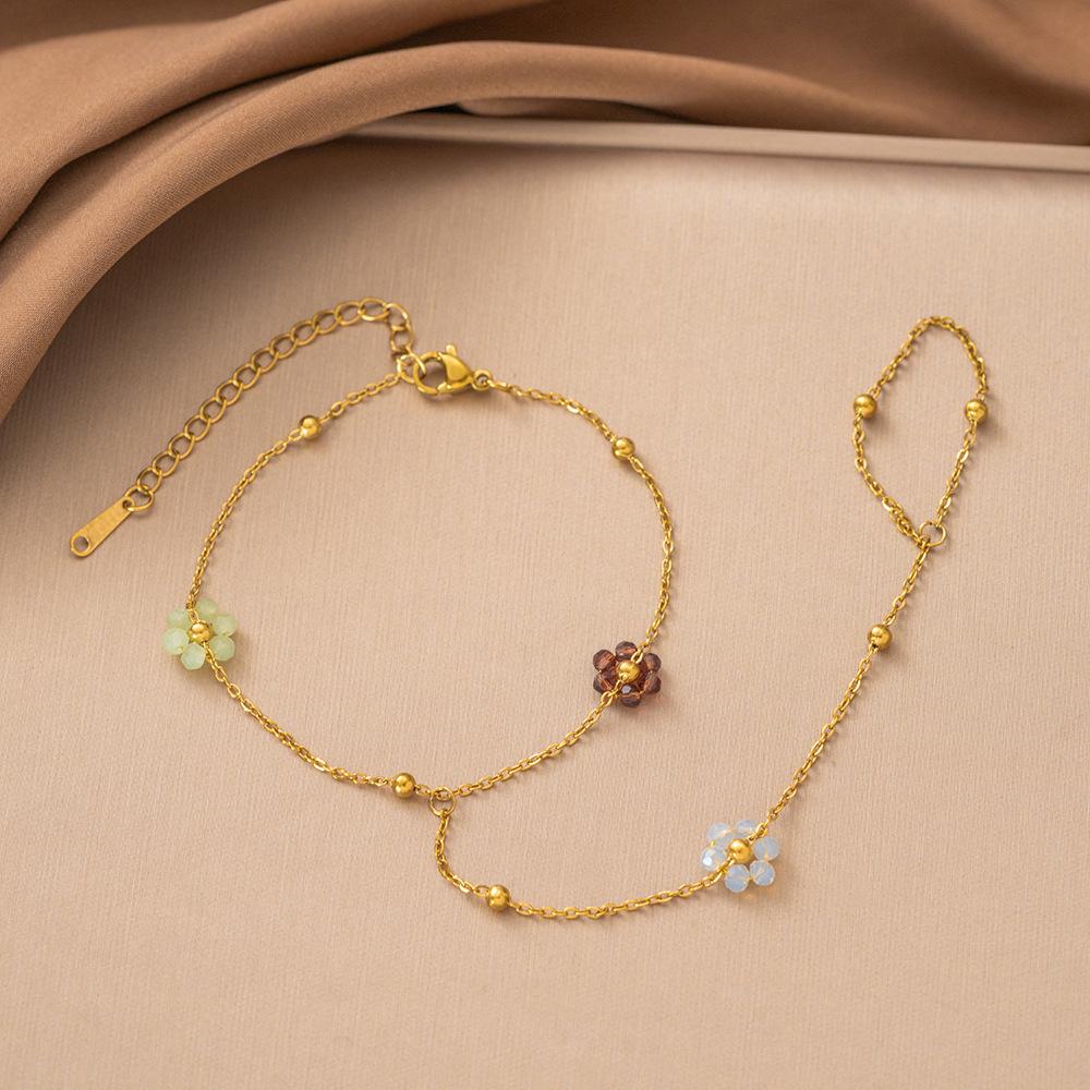 Gold-Plated Double Layer Thin Chain Stainless Steel Hand Chain Jewelry
