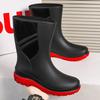 Men's Rain Boots Long Cotton Removable Fishing Kitchen Work Car Wash Waterproof Boots Non-slip Rubber Shoes Men's Water Shoes