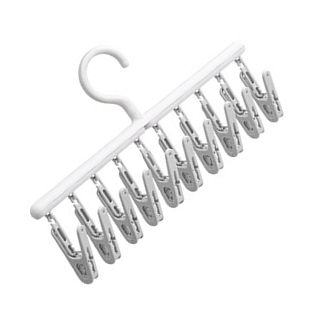 Socks    Multifunctional 360 Degree Rotating 10 Clips Socks Drying Rack for Dormitory Home Balcony