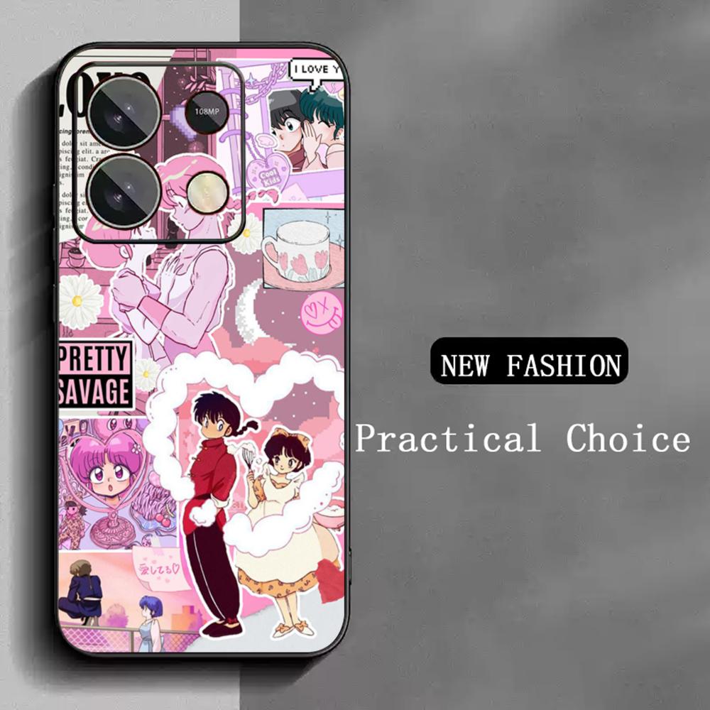 

Ranma classic anime girl cute design Phone Case For Redmi Note 14 13 12 11 Pro Plus S 5G 14C A3 Soft Black Phone Cover Redmi Note 14 Pro 5G (Global)