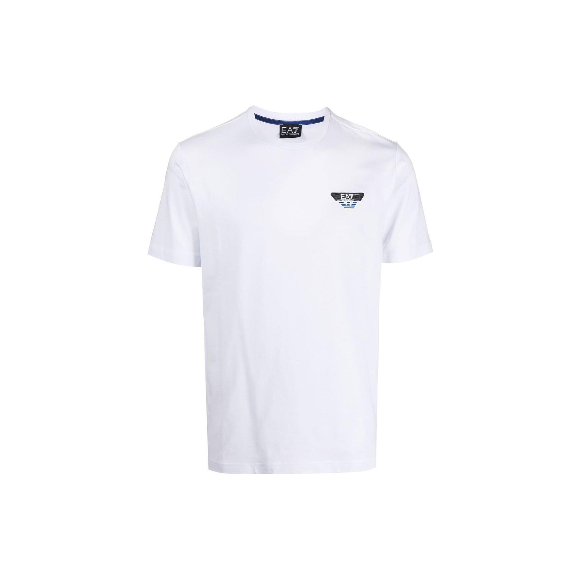 Emporio Armani FW22 Letter Logo Print Crew Neck Short Sleeve T-Shirt Men Tops White 6LPT30-PJQ9Z-1100 S
