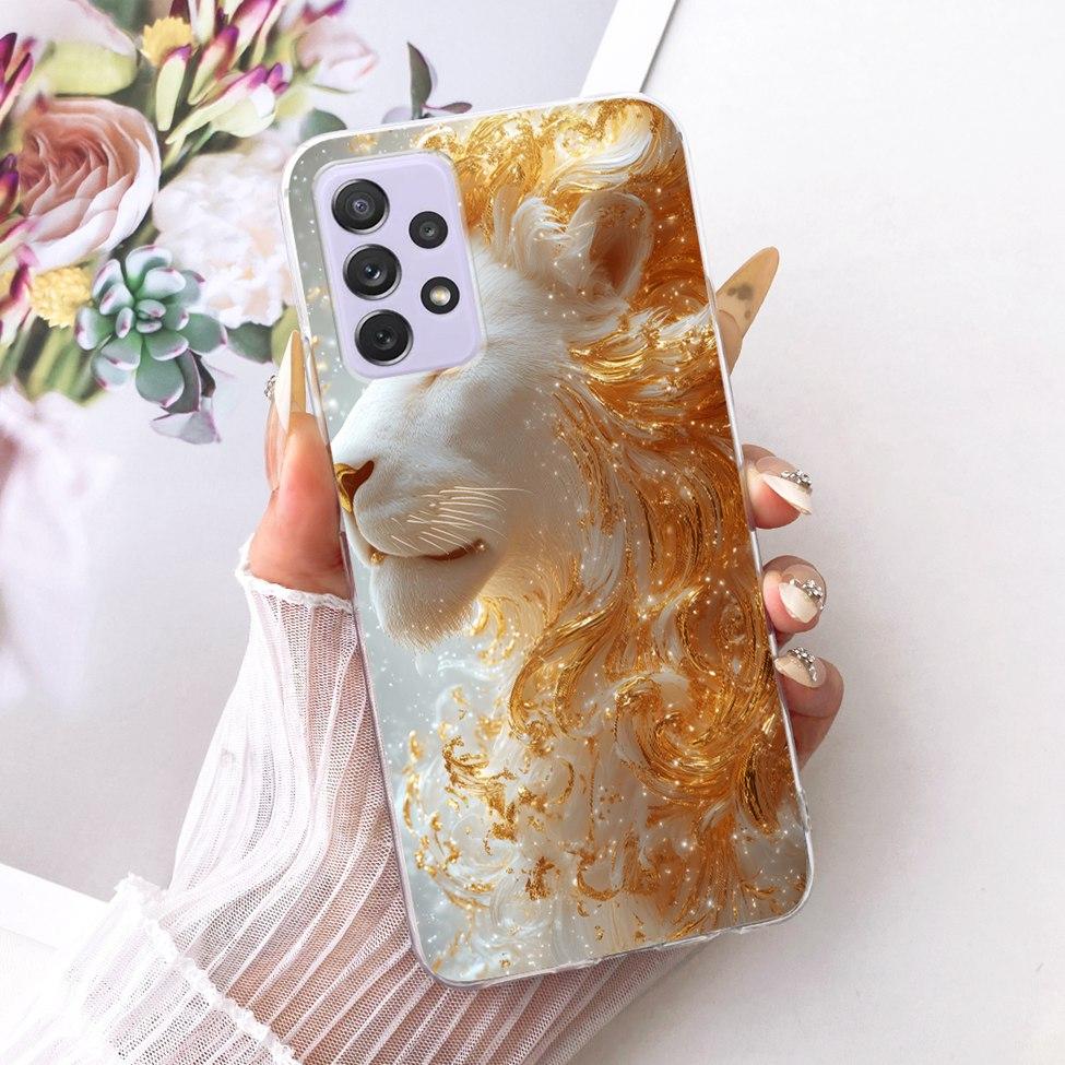 Transparent For Samsung Galaxy A72 4G Case Cute Fashion Flowers Funny Painted Casing For Samsung A72 4G SM-A725M SM-A725F Cover