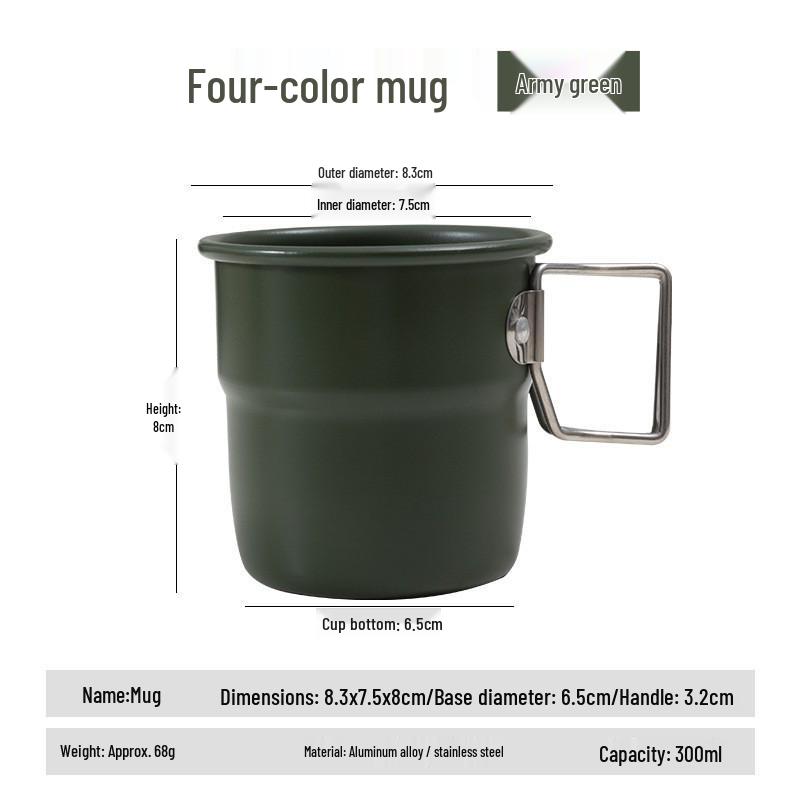 300ML Portable Stainless Steel Folding Mug for Outdoor Camping & Picnics