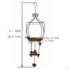 Hanging Bird Feeder Tray with Wind Chime Cage Accessories,Food Dispenser Iron Birdbath for