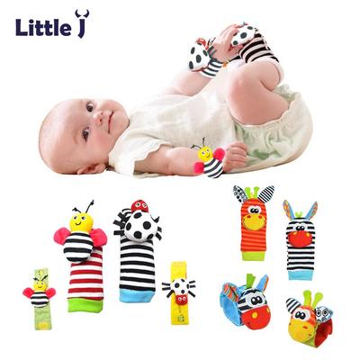 Nette Baby Socken Tier Cartoon Handgelenk Baumwolle Junge Mädchen Säugling Rasseln Socke Baby Neugeborenen Plüsch Spielzeug