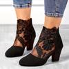 High Heel For Women Size 12 Women'S Lace Fashion Round Toe Back Zipper Breathable Sandals Talons Femme