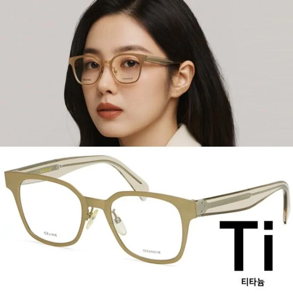 

[Celine] Eyeglass Frames CL41456 DDB Matte Gold Titanium Men s & Women s Fashion