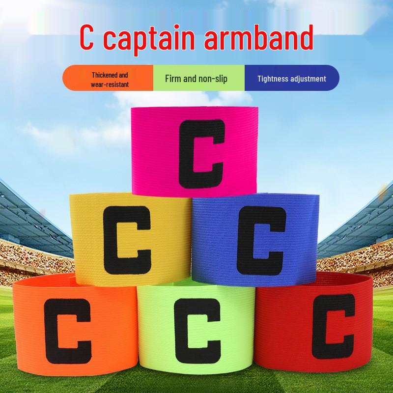 Universelles C-förmiges elastisches Kapitän-Armband für Fußball & Basketball - Anti-Drop-Klettverschluss, Passend für Erwachsene & Kinder