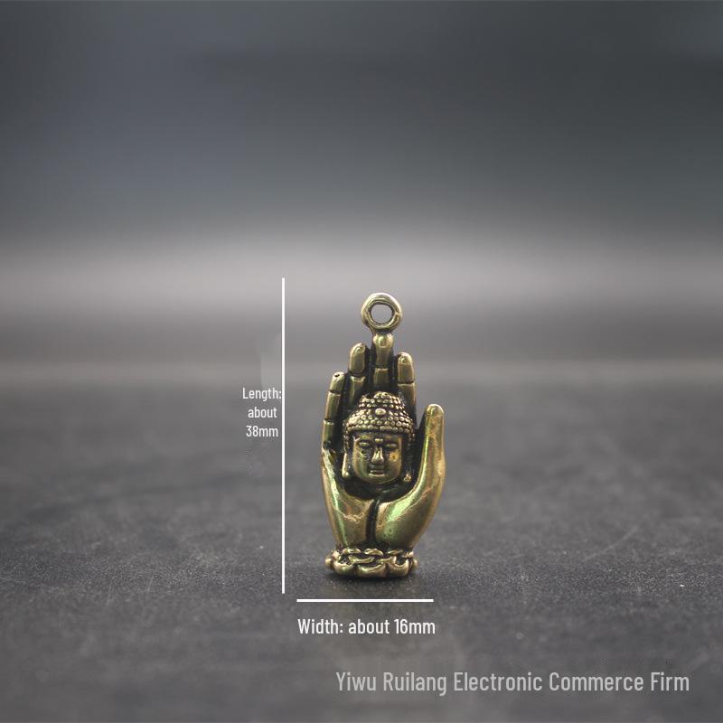 Brass Vintage Palm Buddha Pendant