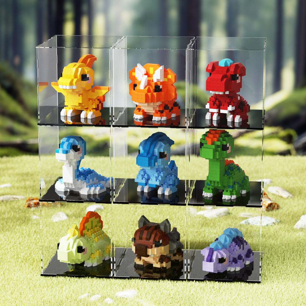 Mini dinosauři Dětské hračky Zvířata Modely Stavebnice Mikro kostky Vzdělávací hračky Halloweenské dárky