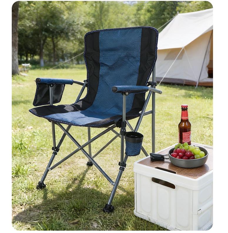 Folding Sea Dog Outdoor Chair with Hard Armrests - Portable Beach, Fishing, and Picnic Seat