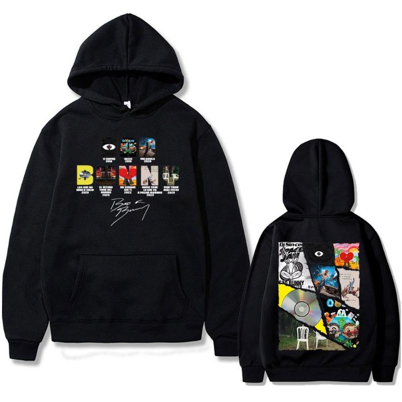Rapper Bad Bunny DTMF DeBi TiRAR MaS FOToS Tour Men's hoodie fashion hip-hop retro streetwear