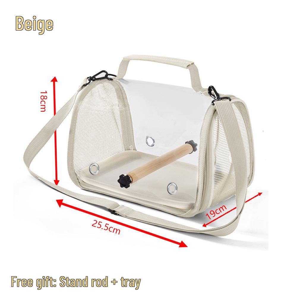 Opvouwbare Crossbody Vogelrugzak voor Papegaaien - Transparante Reiskooi voor Valkparkieten en Kleine Huisdieren
