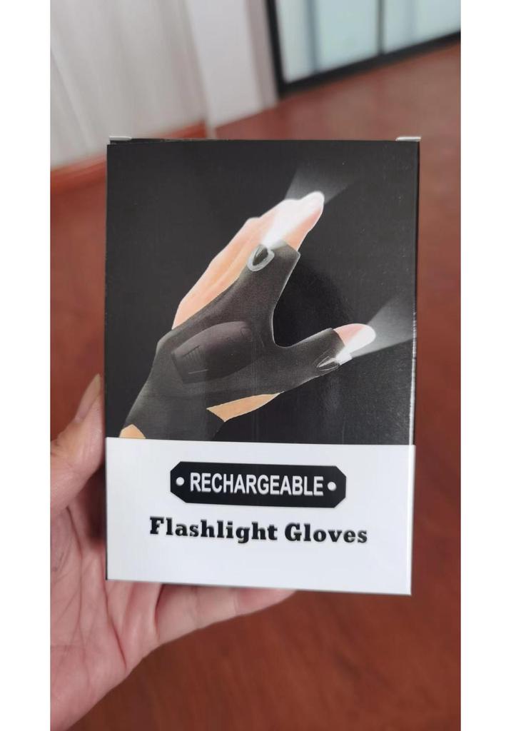 LED Light Fishing Gloves - Breathable Outdoor Night Glowing Finger Flashlights