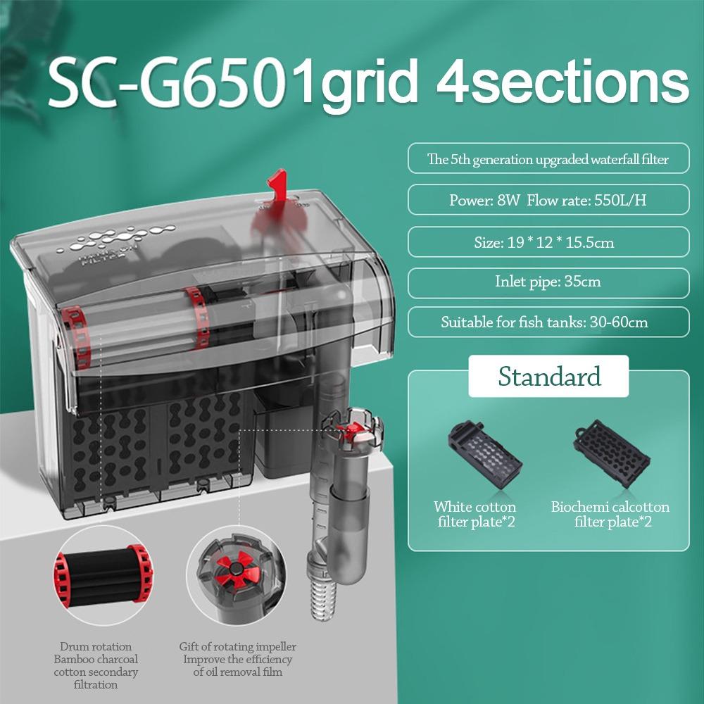 3 in 1 Fish tank filter waterfall Circulating Water Purifier Clean water cycle for Home